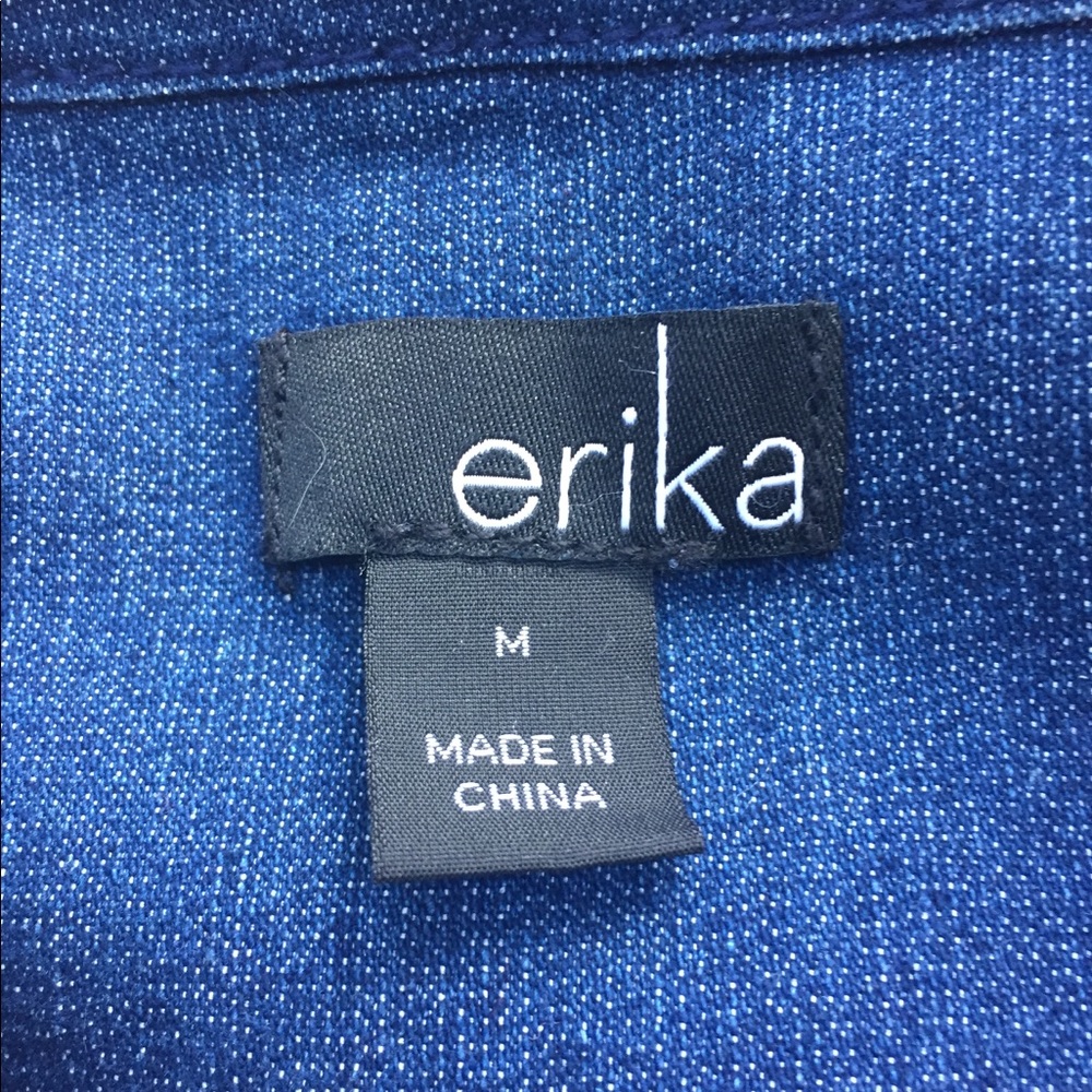Erika stone wash stretchy navy blue vintage denim military jacket - Picture 6 of 7